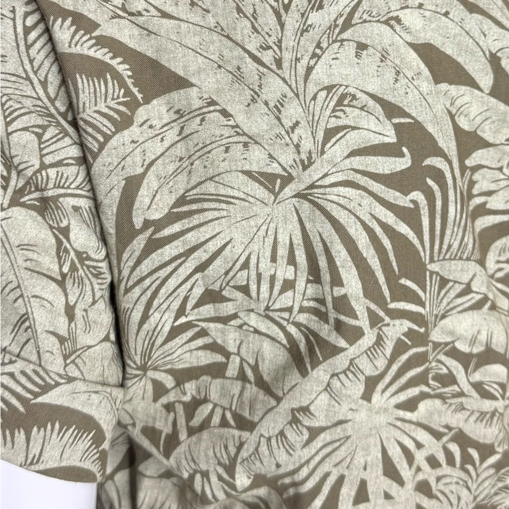 Vintage Late 1970s Early 80s Green Tropical Print Cotton Midi Dress - Picture 3 of 8